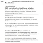 CCB hat Schweizer Banklizenz erhalten